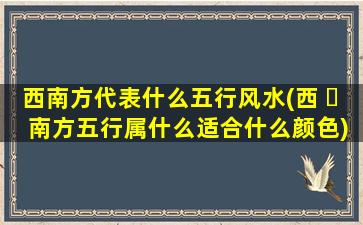 西南方代表什么五行风水(西 ☘ 南方五行属什么适合什么颜色)